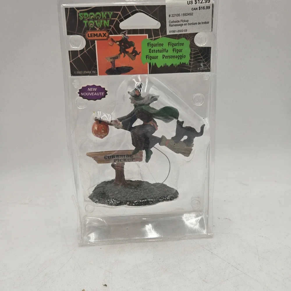 Lemax Spooky Town Curbside Pickup Witch Figurine 22105 Halloween Village Decor